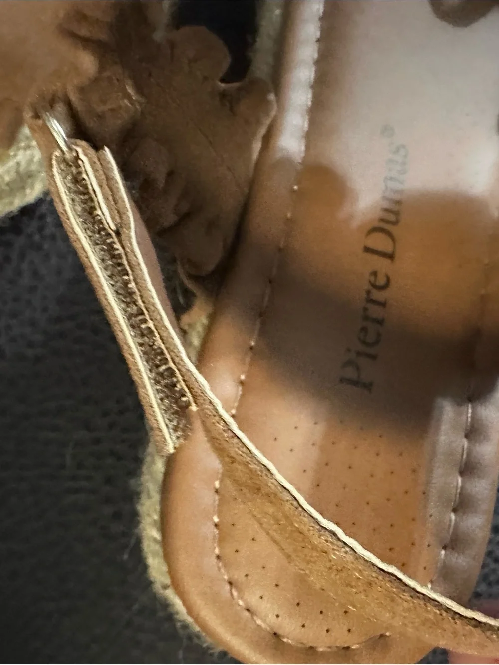 Pierre Dumas Size 6 Brown Ruffle Espadrille Platform Sandals